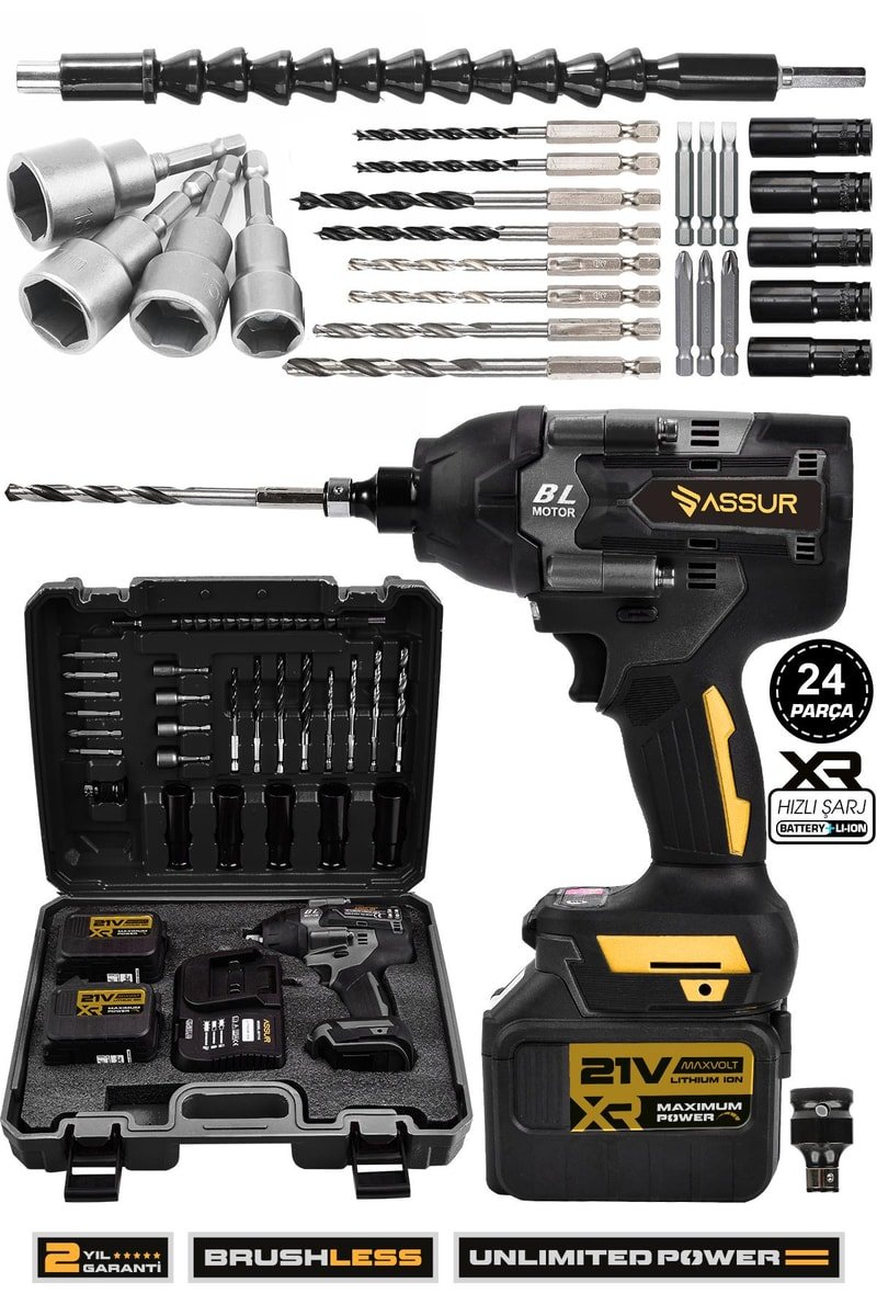 Assur 21V Çift Akülü Vidalama Darbeli Kömürsüz 800Nm Somun Sökme Sıkma
            
            
                (ASR081-02-9)