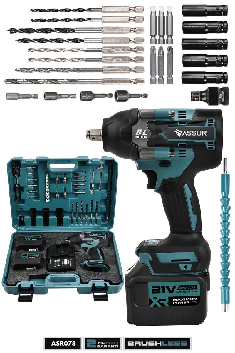 Assur 21V Çift Akülü Vidalama Darbeli Kömürsüz Somun Sökme Sıkma
            
            
                (ASR078-02-01)