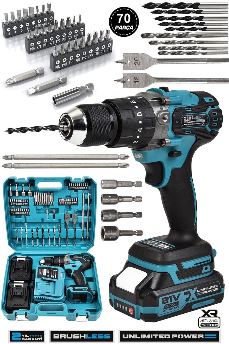 Assur 21V Çift Akülü Vidalama Darbeli Şarjlı Matkap
            
            
                (ASR136-02-02)