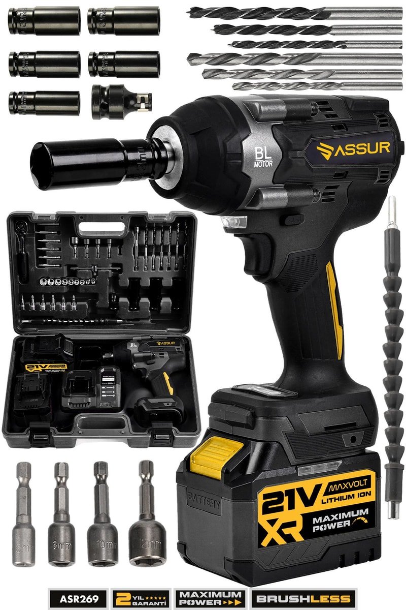 Assur 21V Çift Akülü Vidalama Matkap Darbeli Kömürsüz 700Nm Somun Sökme Sıkma
            
            
                (ASR269-02-09)