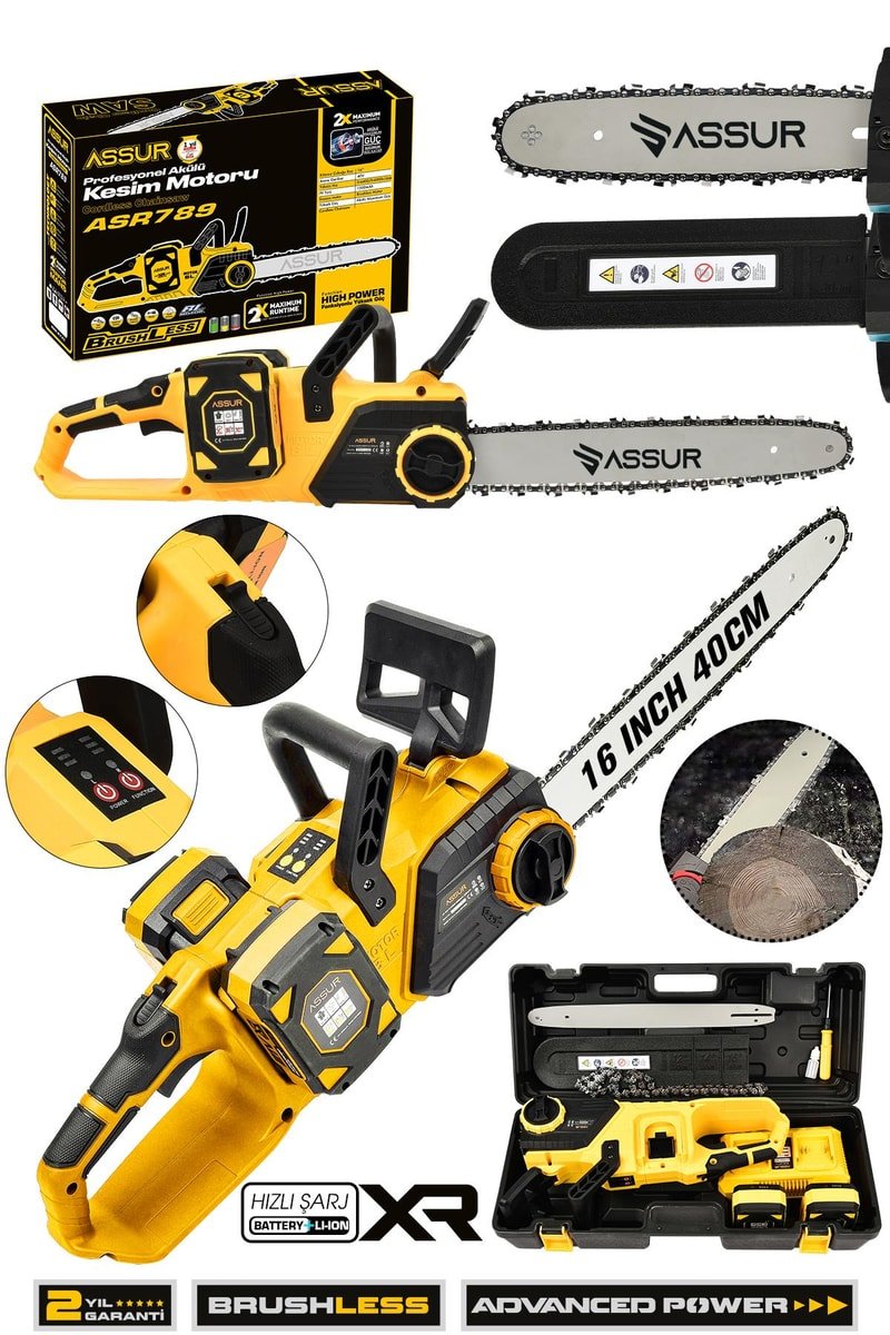 Assur 21V Çift Batarya Dal Budama Makinesi Şarjlı Testere Kesim Motoru
            
            
                (ASR789-02-18)
