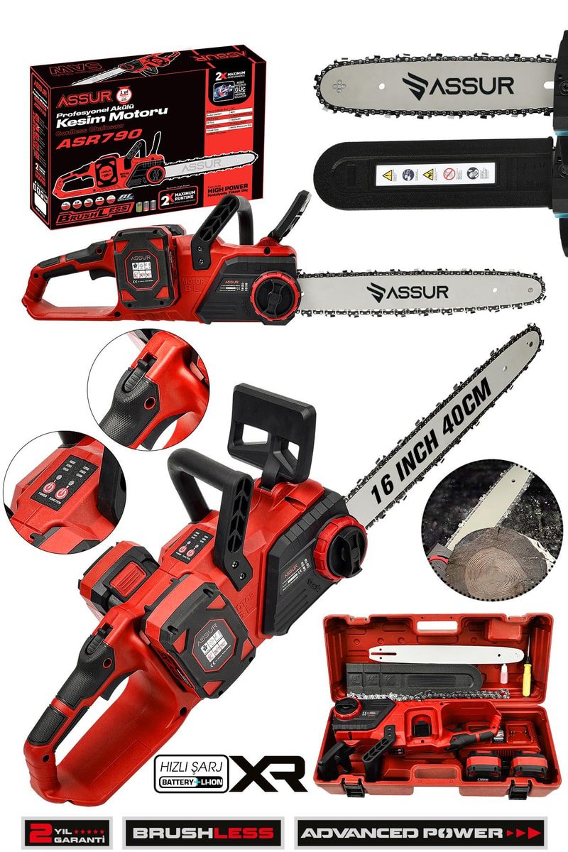 Assur 21V Çift Batarya Dal Budama Makinesi Şarjlı Testere Kesim Motoru
            
            
                (ASR790-02-20)