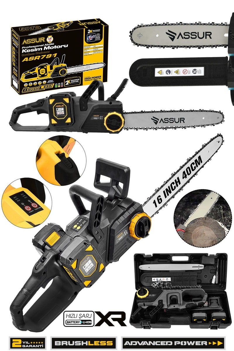 Assur 21V Çift Batarya Dal Budama Makinesi Şarjlı Testere Kesim Motoru
            
            
                (ASR791-02-20)