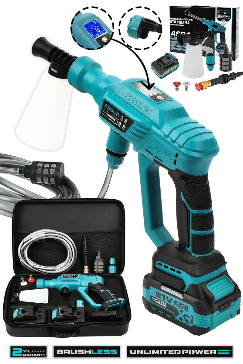 Assur 21V Kömürsüz Motor Yüksek Basınçlı Akülü Oto Araba Yıkama Makinesi Şarjlı
            
            
                (ASR431-02-48)