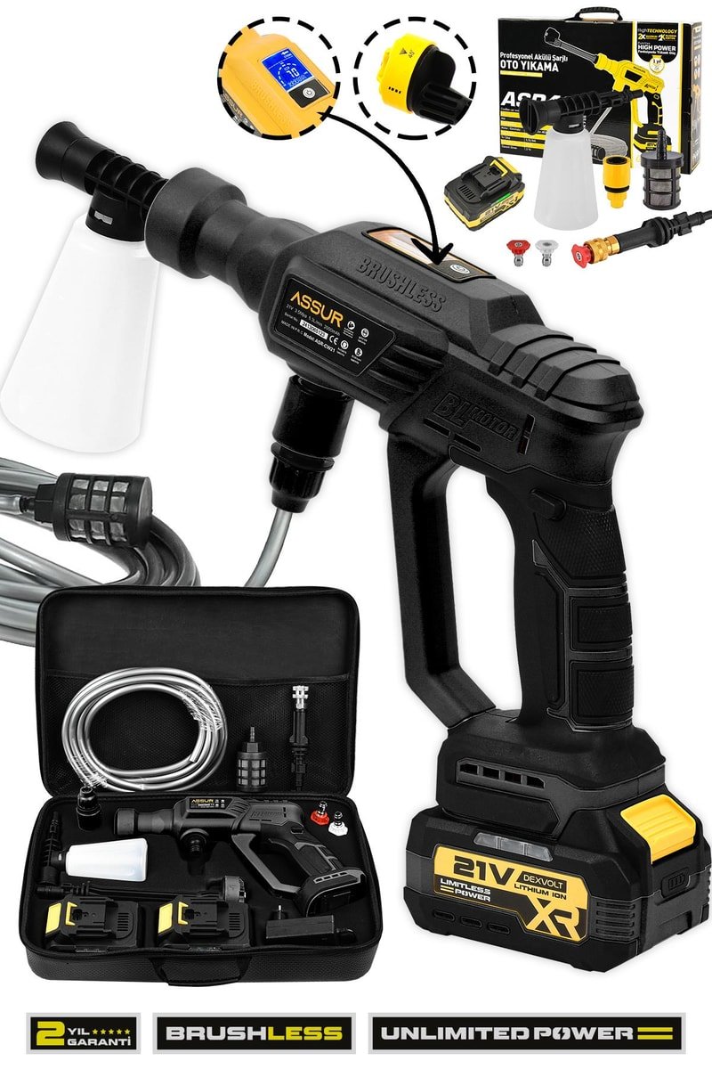 Assur 21V Kömürsüz Motor Yüksek Basınçlı Akülü Oto Araba Yıkama Makinesi Şarjlı
            
            
                (ASR434-02-48)