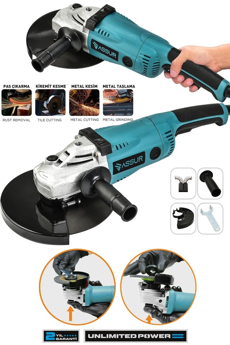 Assur 2200W Metal Şanzıman 230mm Büyük Spiral Taşlama
            
            
                (ASR329-02-05)