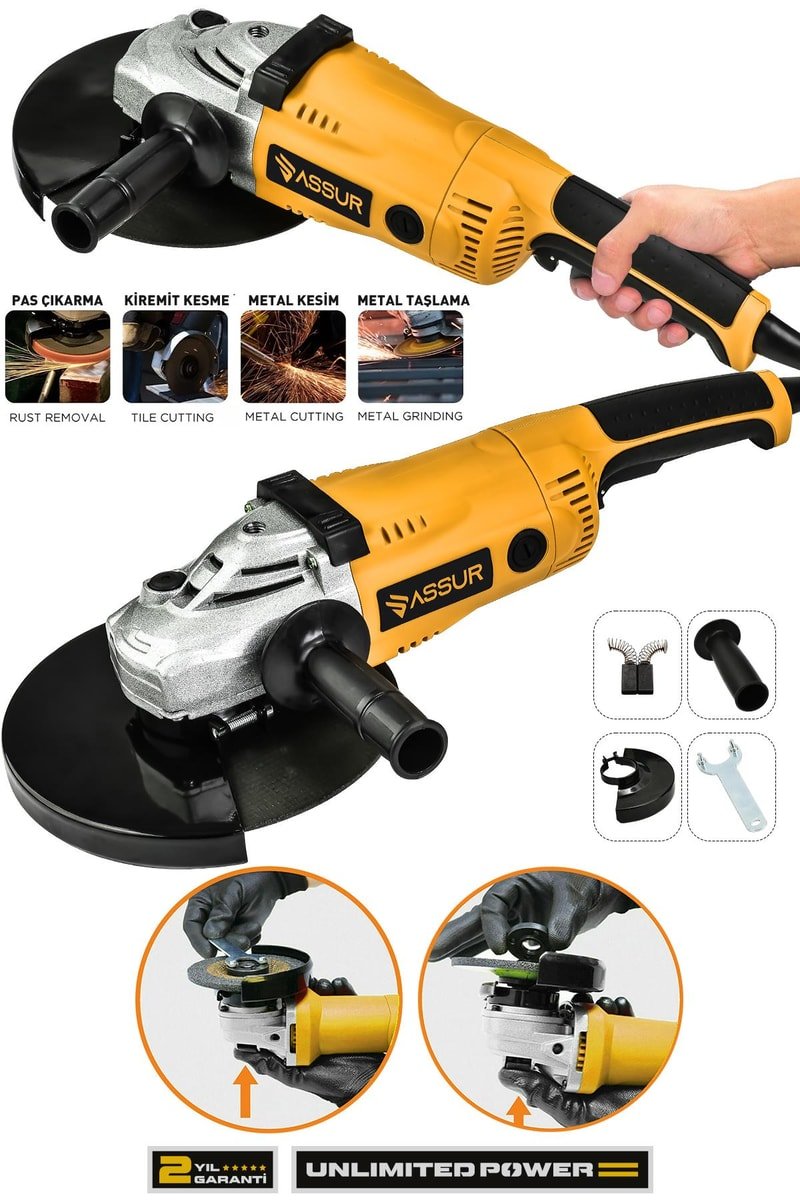 Assur 2200W Metal Şanzıman 230mm Büyük Spiral Taşlama
            
            
                (ASR330-02-05)