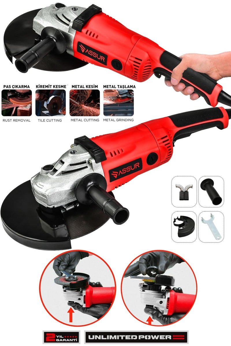 Assur 2200W Metal Şanzıman 230mm Büyük Spiral Taşlama
            
            
                (ASR331-02-08)