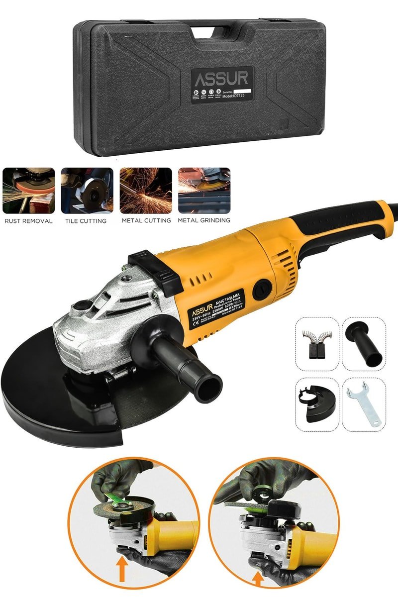 Assur 2200W Metal Şanzıman 230mm Büyük Spiral Taşlama Çantalı
            
            
                (ASR341-02-05)