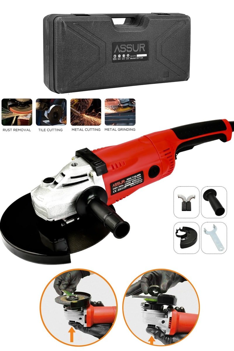 Assur 2200W Metal Şanzıman 230mm Büyük Spiral Taşlama Çantalı
            
            
                (ASR342-02-05)