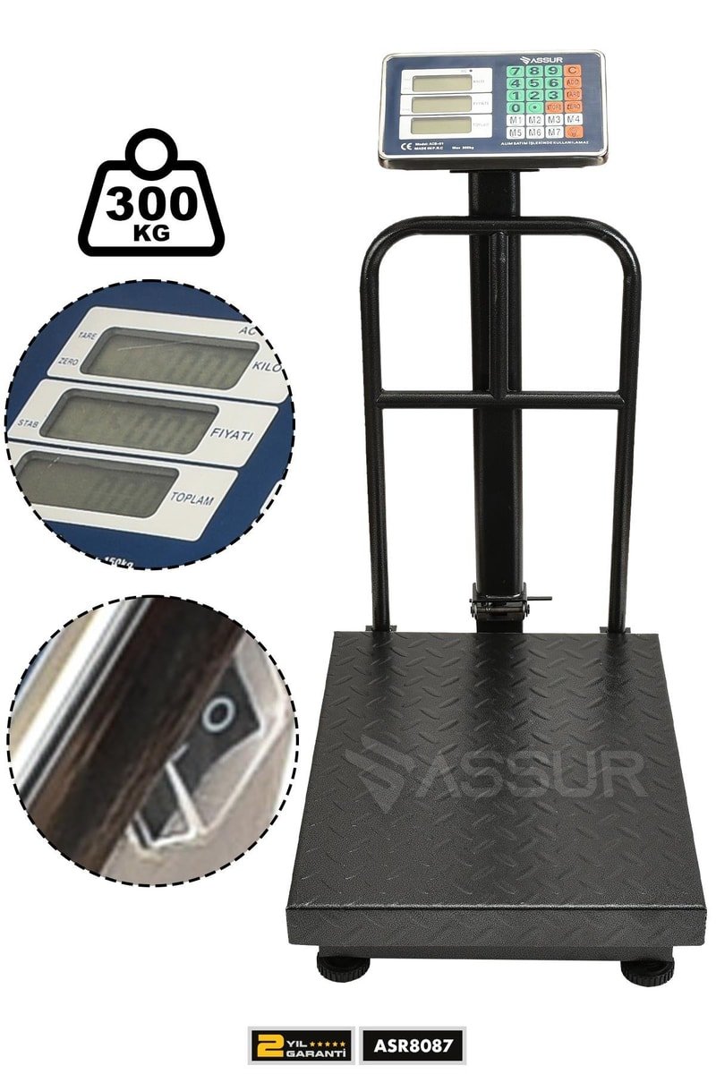 Assur 300 Kg Kantar Katlanabilir Hassasiyetli Dijital Elektronik Terazi
            
            
                (ASR8087-02-60)