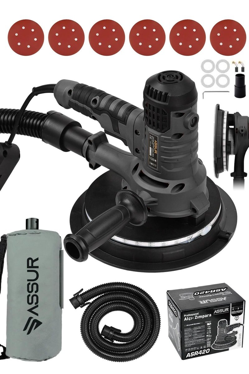 Assur 360'Ledli 850W Pro Alçıpan Zımpara Makinası Toz Emmeli
            
            
                (ASR420-02-52)