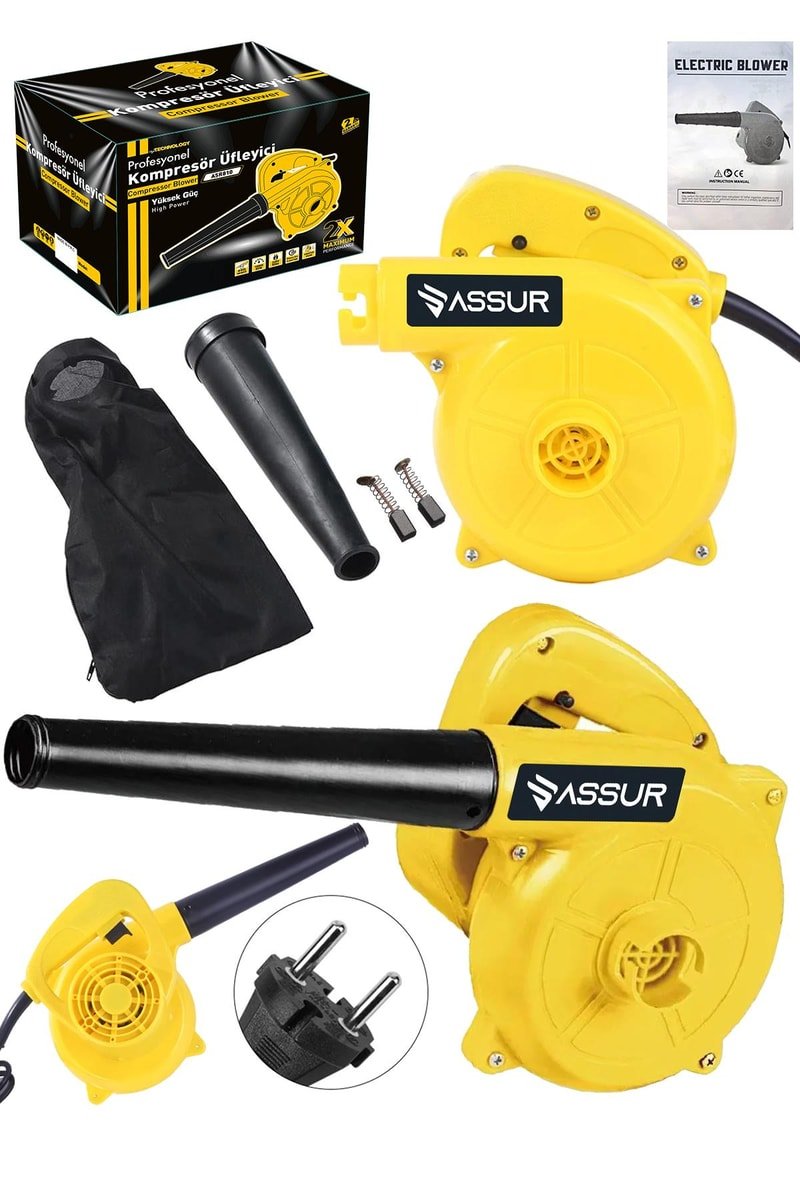 Assur 450W Elektrikli Hava Üfleme Emme Körüğü Kompresör
            
            
                (ASR810-02-49)