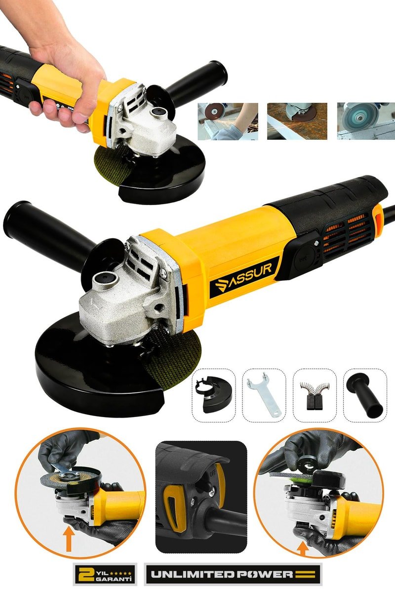 Assur 550W Avuç Taşlama Makinesi 125mm Bakır Sargılı Spiral
            
            
                (ASR306-02-08)