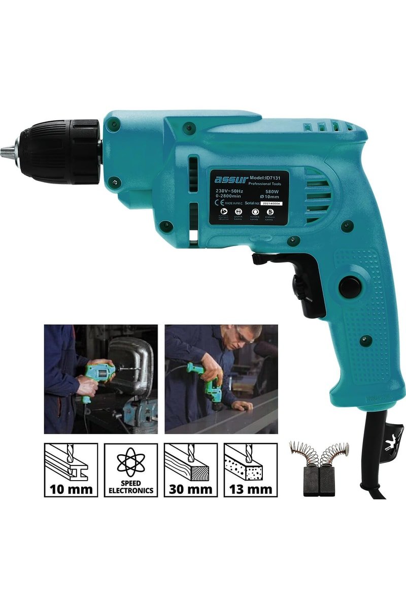 Assur 580W Metal Şanzıman 10mm Elektrikli Matkap
            
            
                (ASR201-02-01-01)