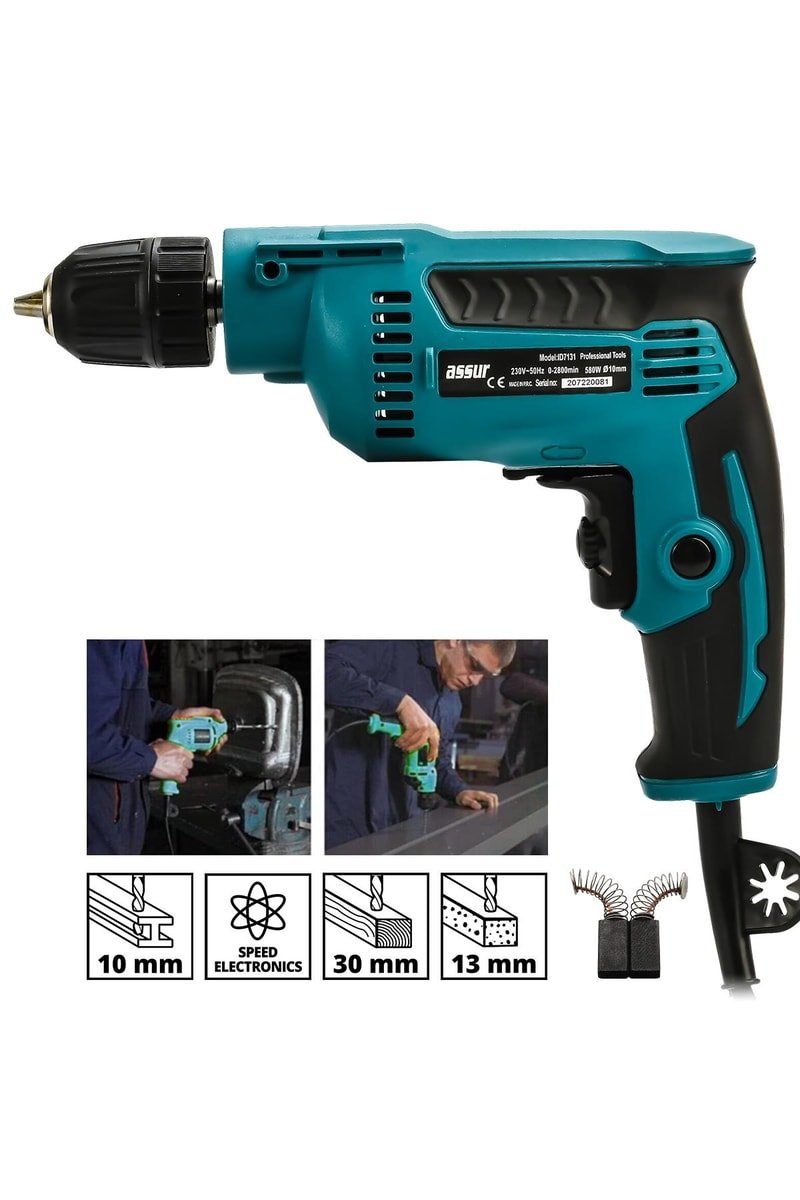 Assur 580W Metal Şanzıman 10mm Elektrikli Matkap
            
            
                (ASR216-02-01)