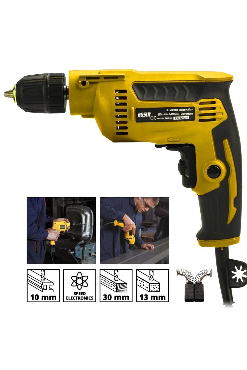 Assur 580W Metal Şanzıman 10mm Elektrikli Matkap
            
            
                (ASR217-02-01)