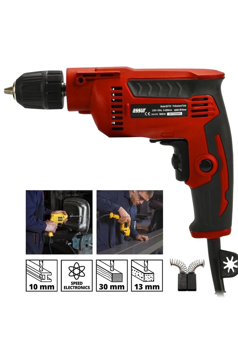 Assur 580W Metal Şanzıman 10mm Elektrikli Matkap
            
            
                (ASR218-02-01)