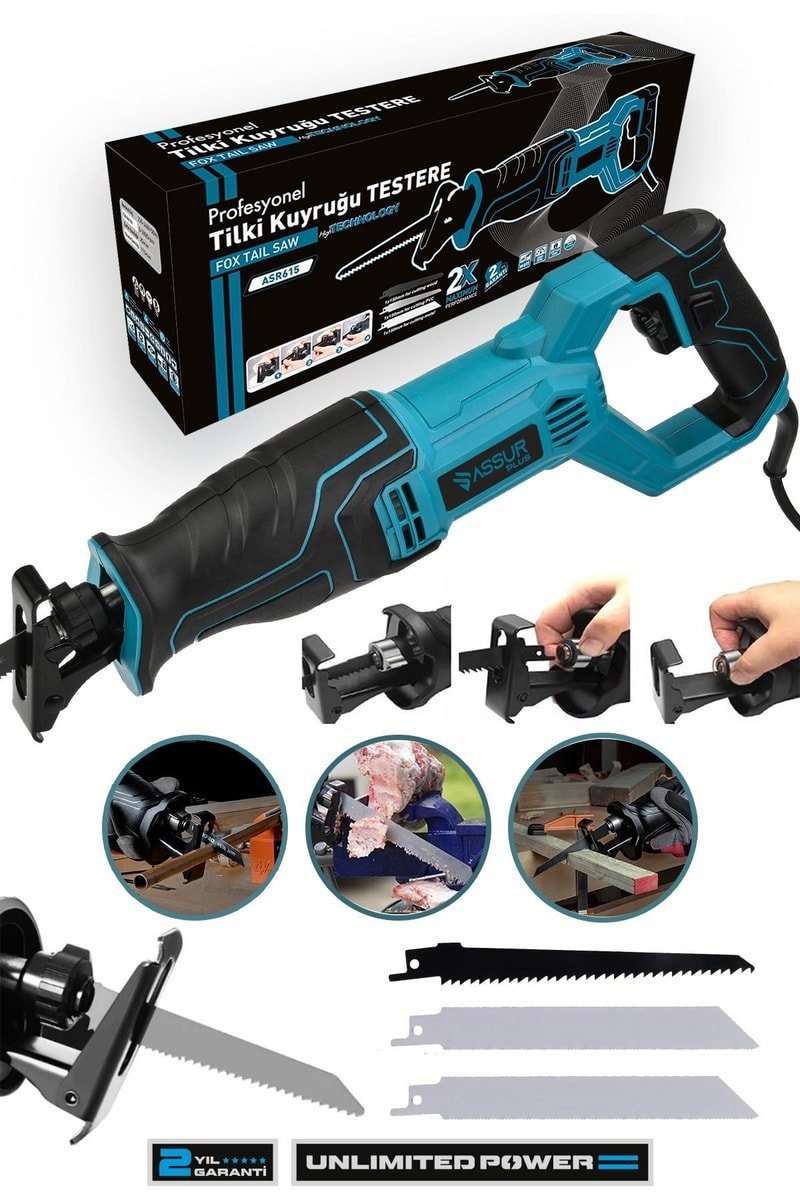 Assur 750W Bakır Sargılı 6 Kademe Devir Ayarlı Tilki Kuyruğu Testere
            
            
                (ASR615-02-10)