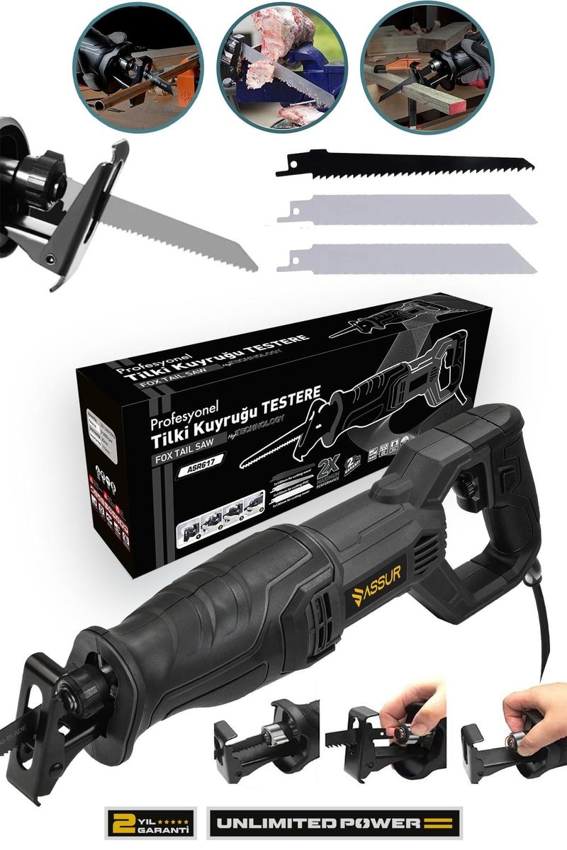 Assur 750W Bakır Sargılı 6 Kademe Devir Ayarlı Tilki Kuyruğu Testere
            
            
                (ASR617-02-10)