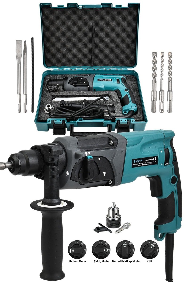 Assur 850W Darbeli Metal Şanzıman Kırıcı Delici Hilti Matkap
            
            
                (ASR519-02-04)
