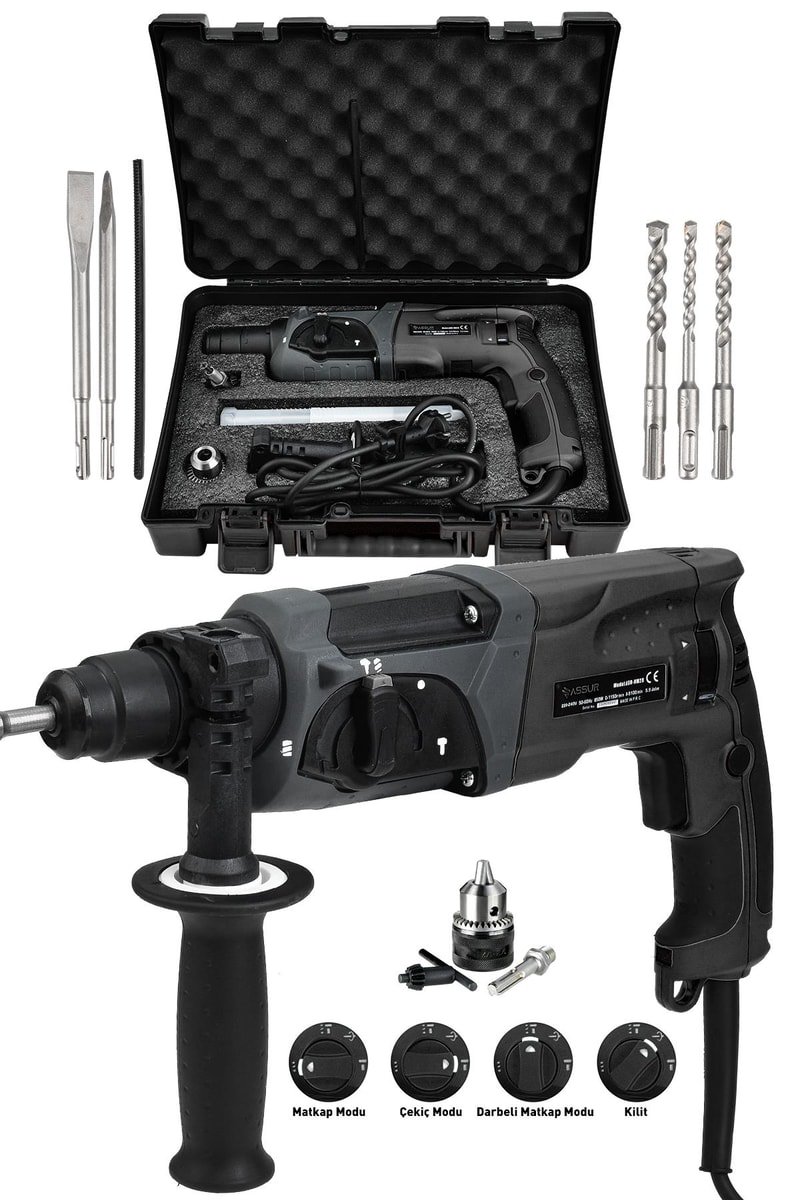 Assur 850W Darbeli Metal Şanzıman Kırıcı Delici Hilti Matkap
            
            
                (ASR522-02-01)