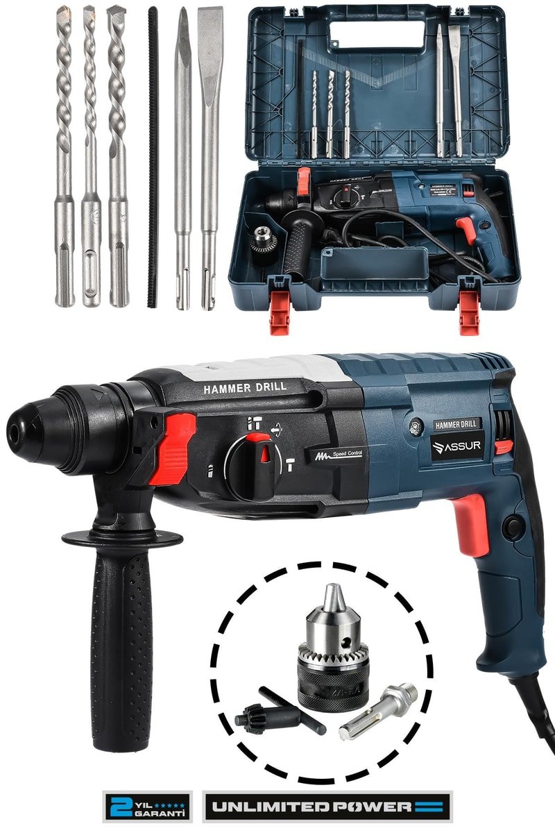 Assur 850W Metal Şanzıman Darbeli Matkap Kırıcı Delici Hilti 2-28mm
            
            
                (ASR501-02-01-01)