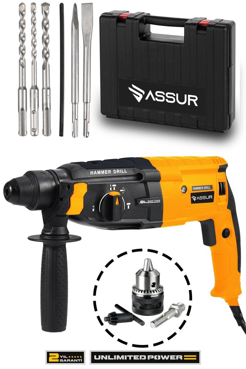 Assur 850W Metal Şanzıman Darbeli Matkap Kırıcı Delici Hilti 2-28mm
            
            
                (ASR502-02-01)
