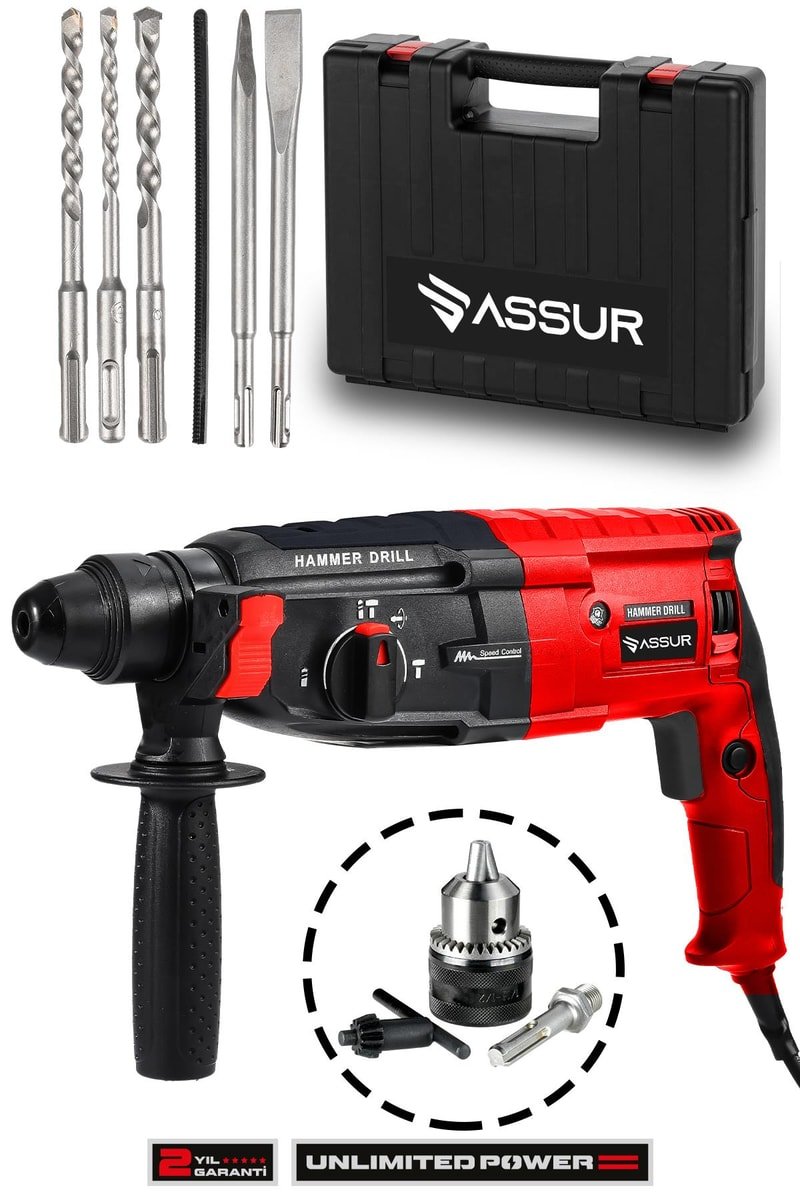 Assur 850W Metal Şanzıman Darbeli Matkap Kırıcı Delici Hilti 2-28mm
            
            
                (ASR503-02-04)