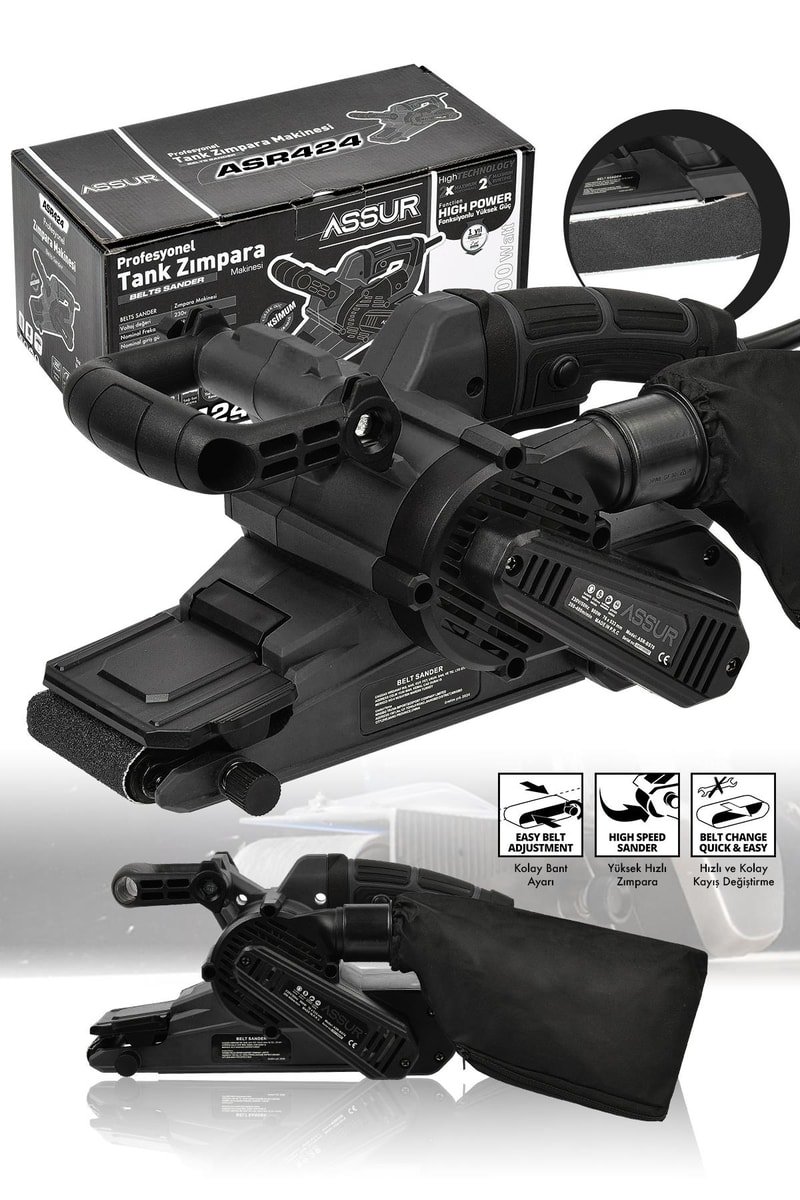 Assur 900W Elektrikli Vakumlu Tozsuz Cila Özellikli Tank Zımpara Makinesi
            
            
                (ASR424-02-52)