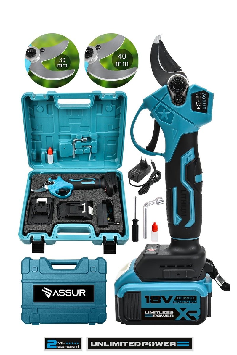 Assur Çift Akülü Profesyonel Ağaç Odun Dal Kesme Makinası Şarjlı Budama Makası
            
            
                (ASR768-02-23)