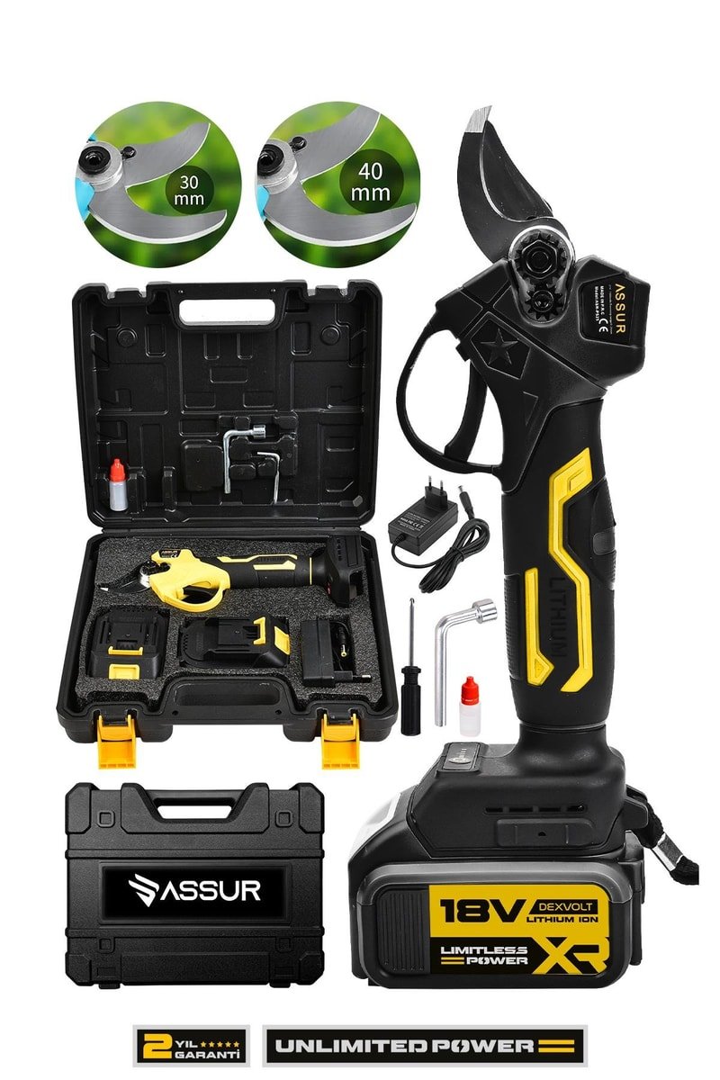 Assur Çift Akülü Profesyonel Ağaç Odun Dal Kesme Makinası Şarjlı Budama Makası
            
            
                (ASR771-02-20)