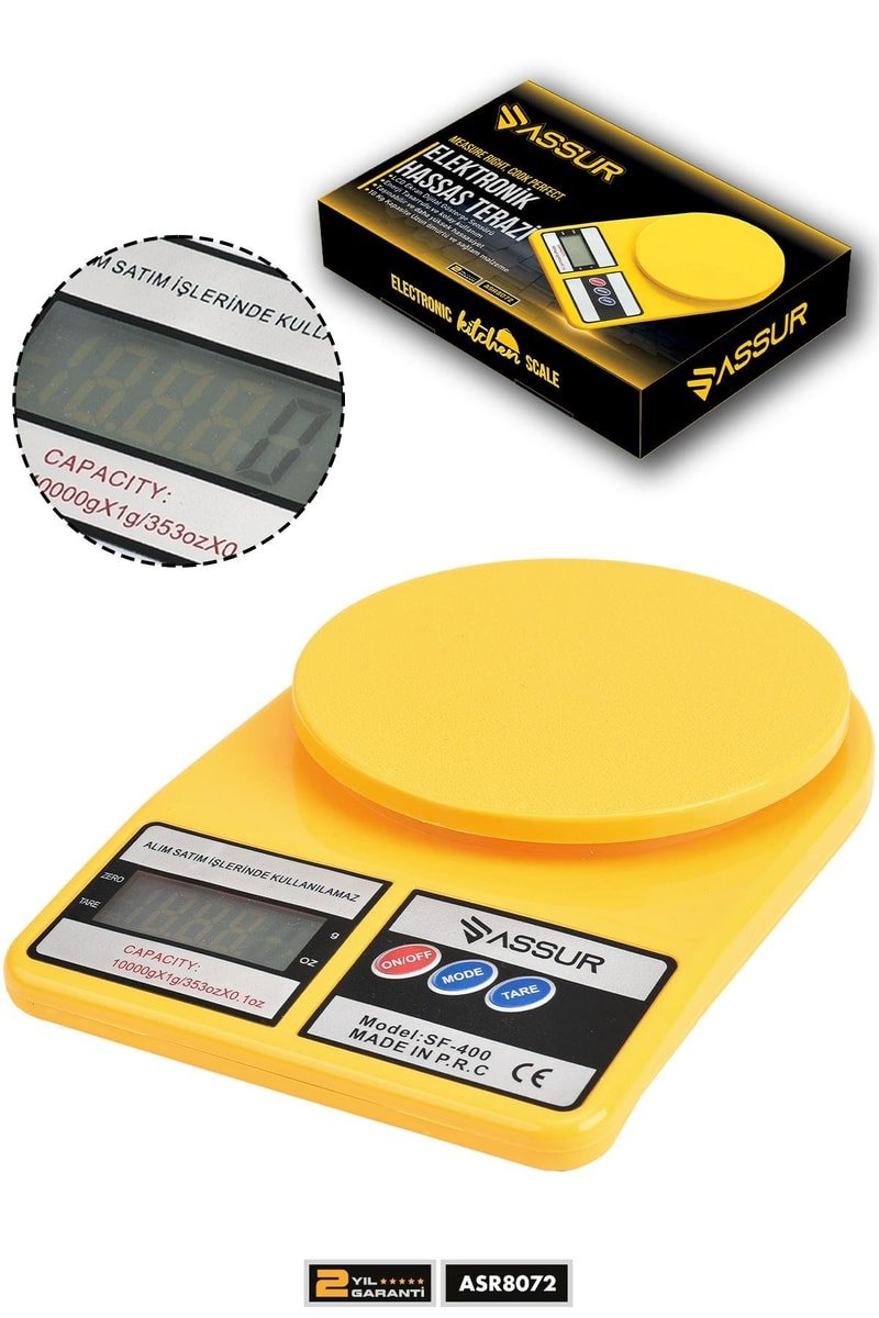 Assur Dijital Mutfak Terazisi 1 Gr 10 Kg Hassas Ölçüm Tartı Hassas Terazi
            
            
                (ASR8072-02-60)