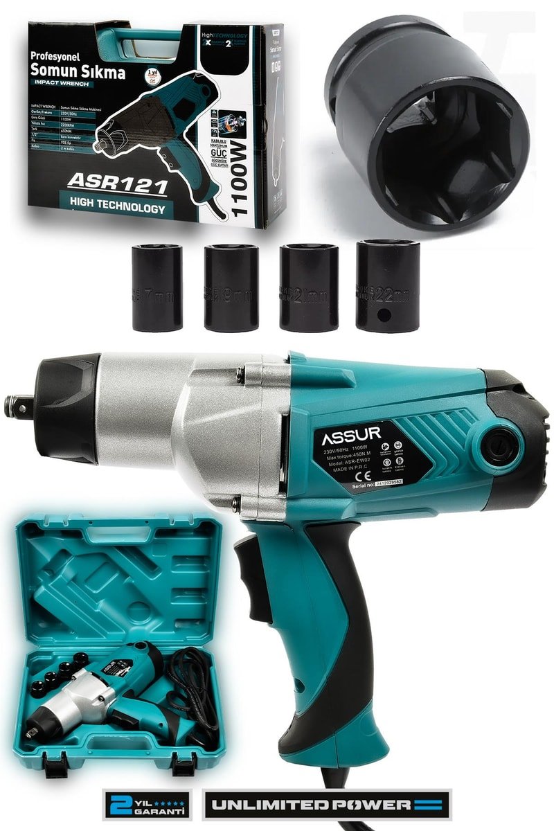 Assur Elektrikli 1100W 450Nm Somun Sıkma Sökme Makinesi
            
            
                (ASR121-02-09)