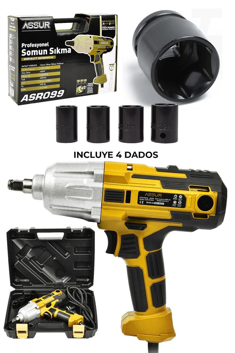 Assur Elektrikli Somun Sıkma Sökme Makinesi 450 W
            
            
                (ASR099-02-9)