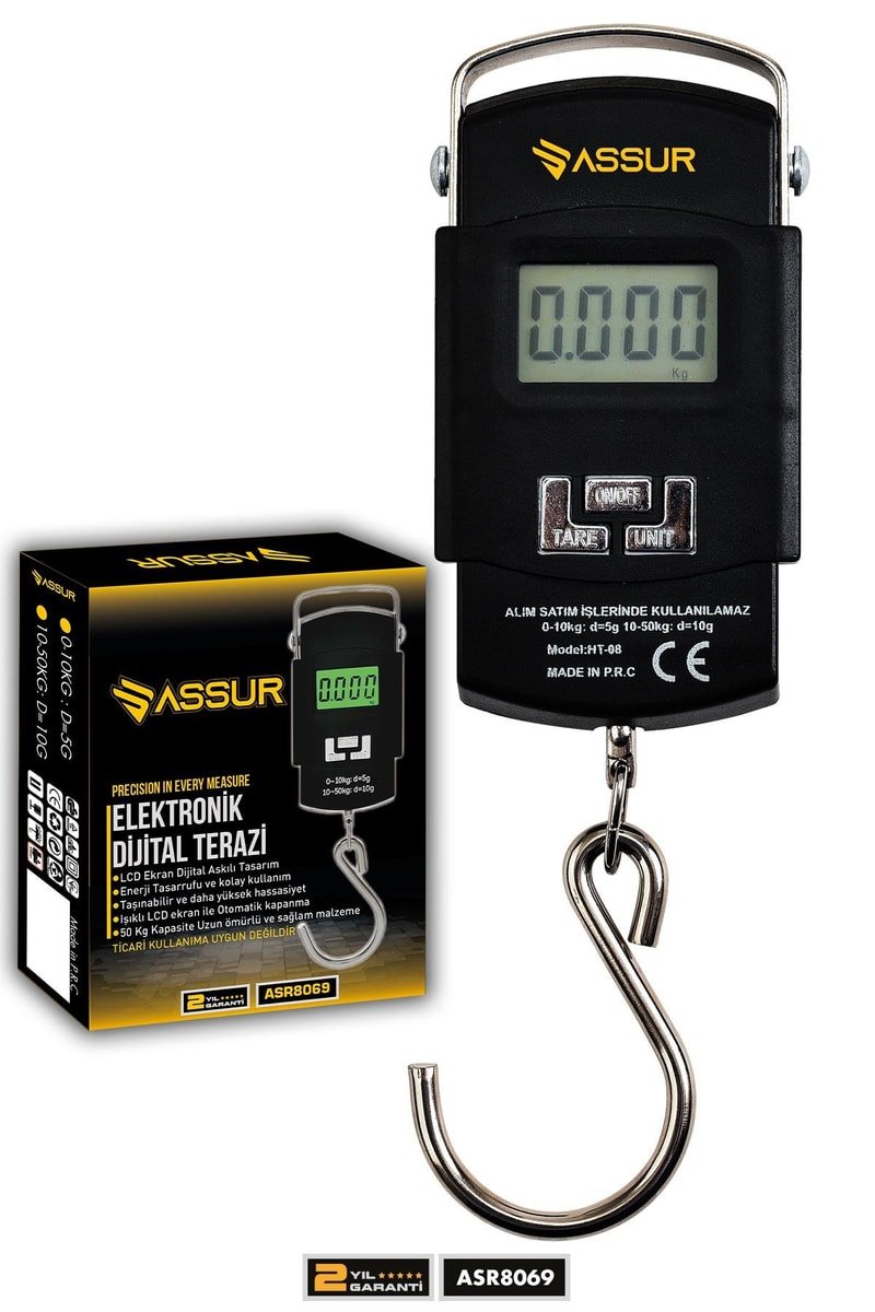 Assur Hassas 4 Ayrı Birim 50 Kg El Kantarı Dijital El Terazisi
            
            
                (ASR8069-02-60)