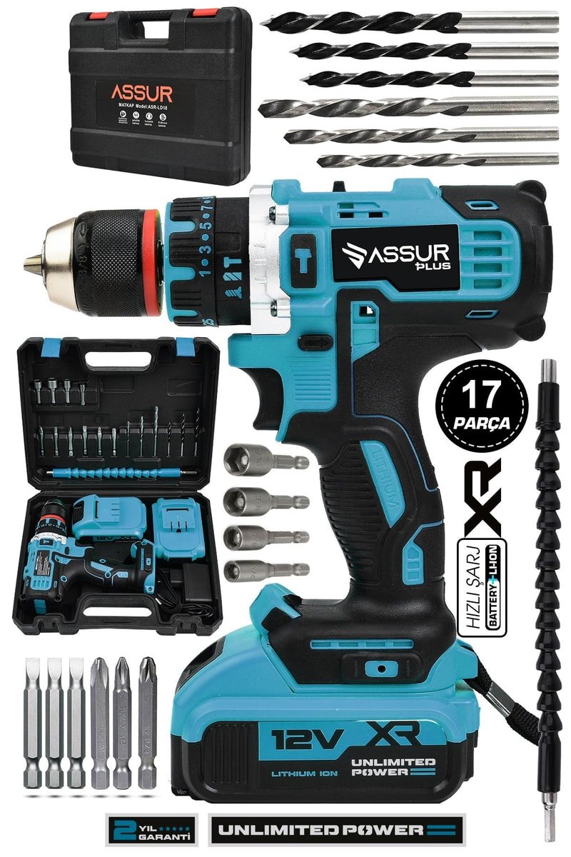 Assur Plus 12V Çift Akülü Vidalama Darbeli Şarjlı Matkap
            
            
                (ASR146-01-2)