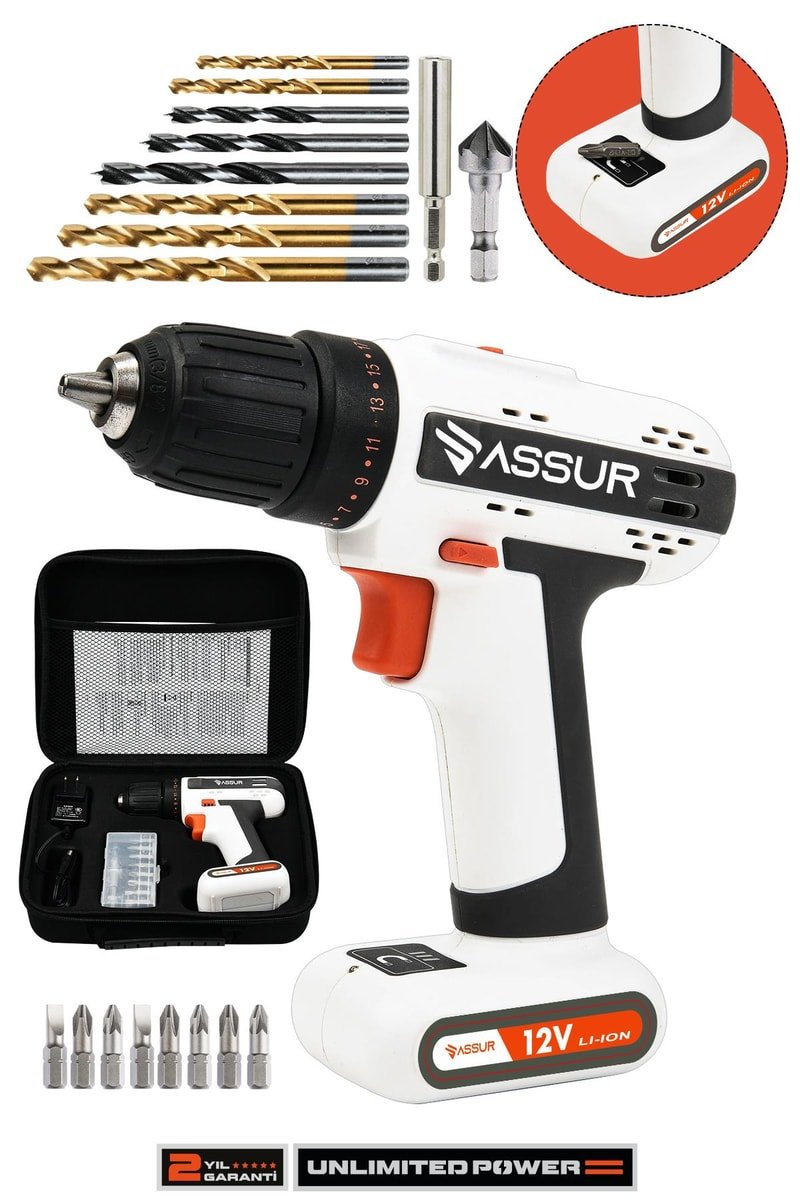 Assur Plus 12V Dahili Batarya Akülü Vidalama Şarjlı Matkap
            
            
                (ASR004-01-02-01)