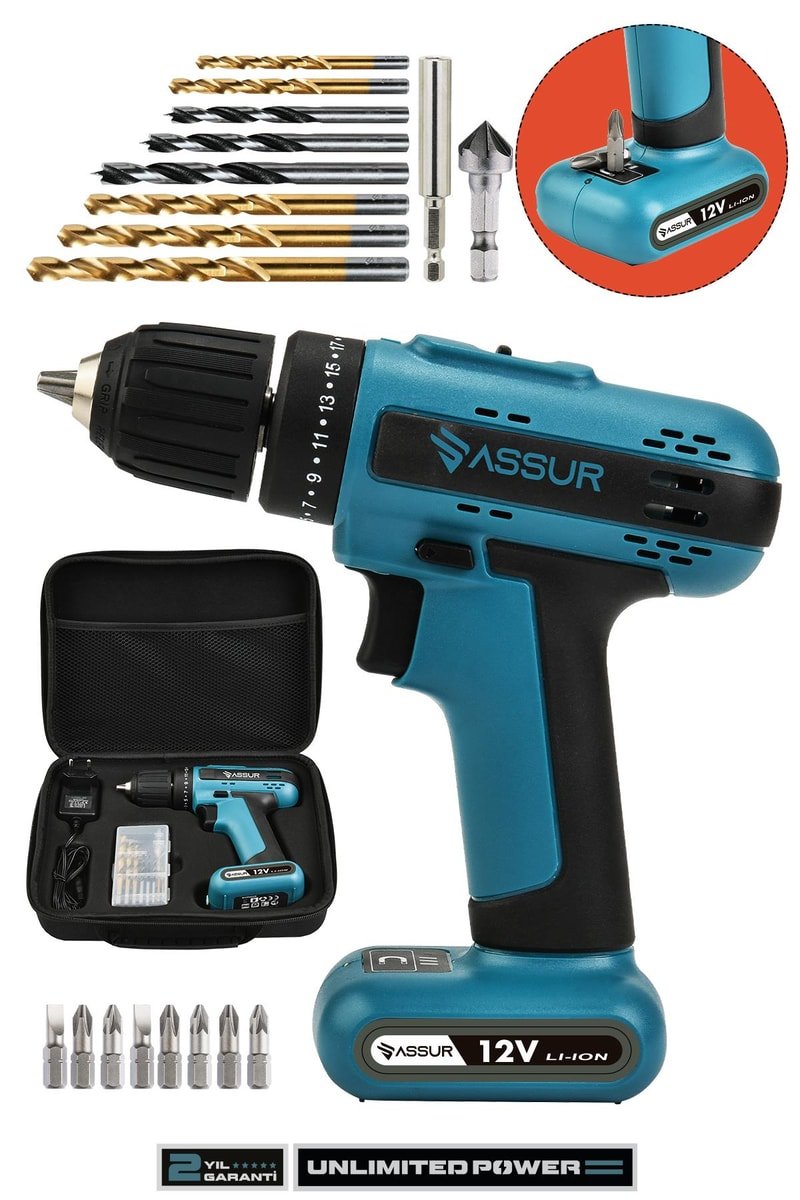 Assur Plus 12V Dahili Batarya Akülü Vidalama Şarjlı Matkap
            
            
                (ASR005-01-02-01)