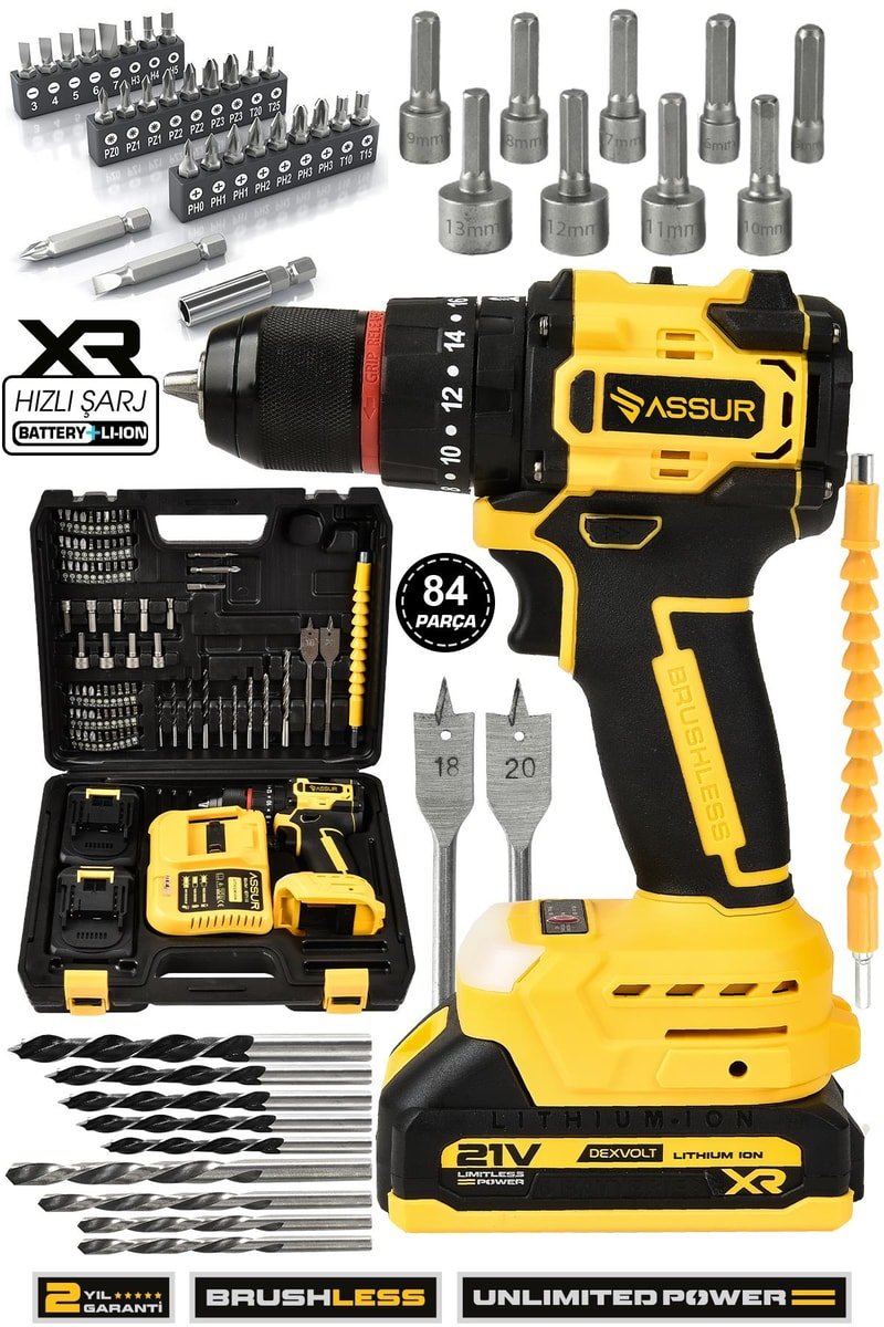 Assur Plus 21V Çelik Mandren Kömürsüz Motor Darbeli Şarjlı Matkap Vidalama
            
            
                (ASR132-01-2)