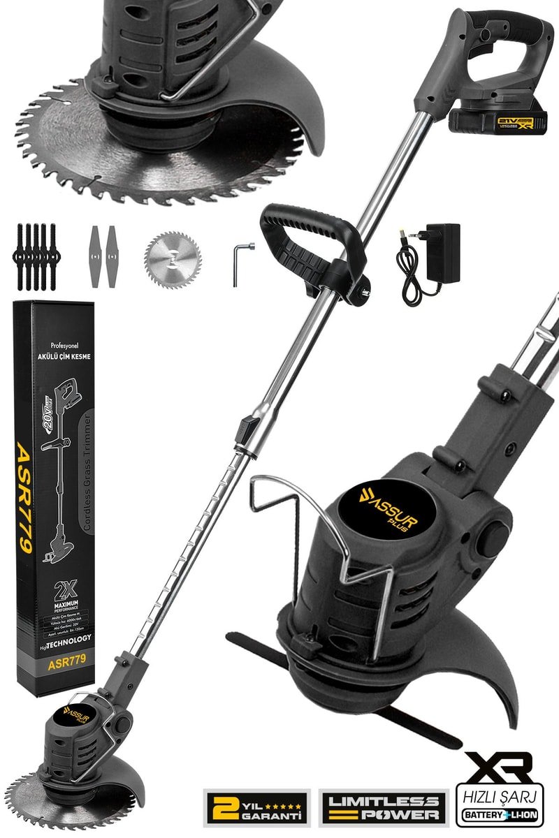 Assur Plus 21V Çift Akü Uzatma Kollu Çim Çalı Ot Biçme Tırpanı
            
            
                (ASR779-01-25)