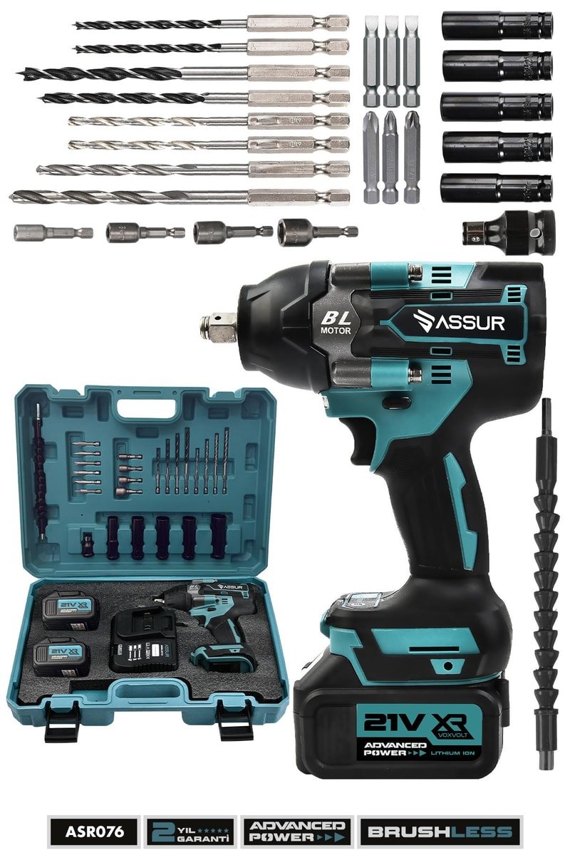 Assur Plus 21V Çift Akülü Vidalama Darbeli Kömürsüz 800Nm Bijon Somun Sökme Sıkma
            
            
                (ASR076-01-9)
