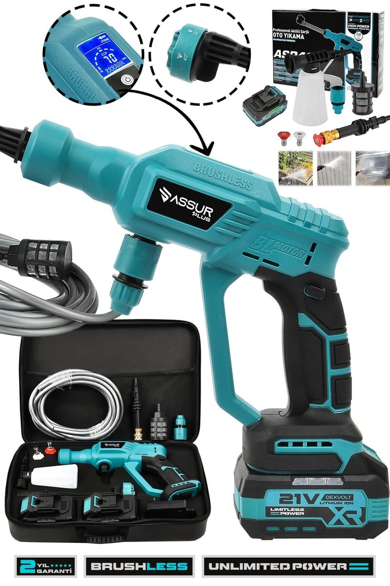 Assur Plus 21V Kömürsüz Motor Yüksek Basınçlı Akülü Oto Araba Yıkama Makinesi Şarjlı
            
            
                (ASR431-01-48)