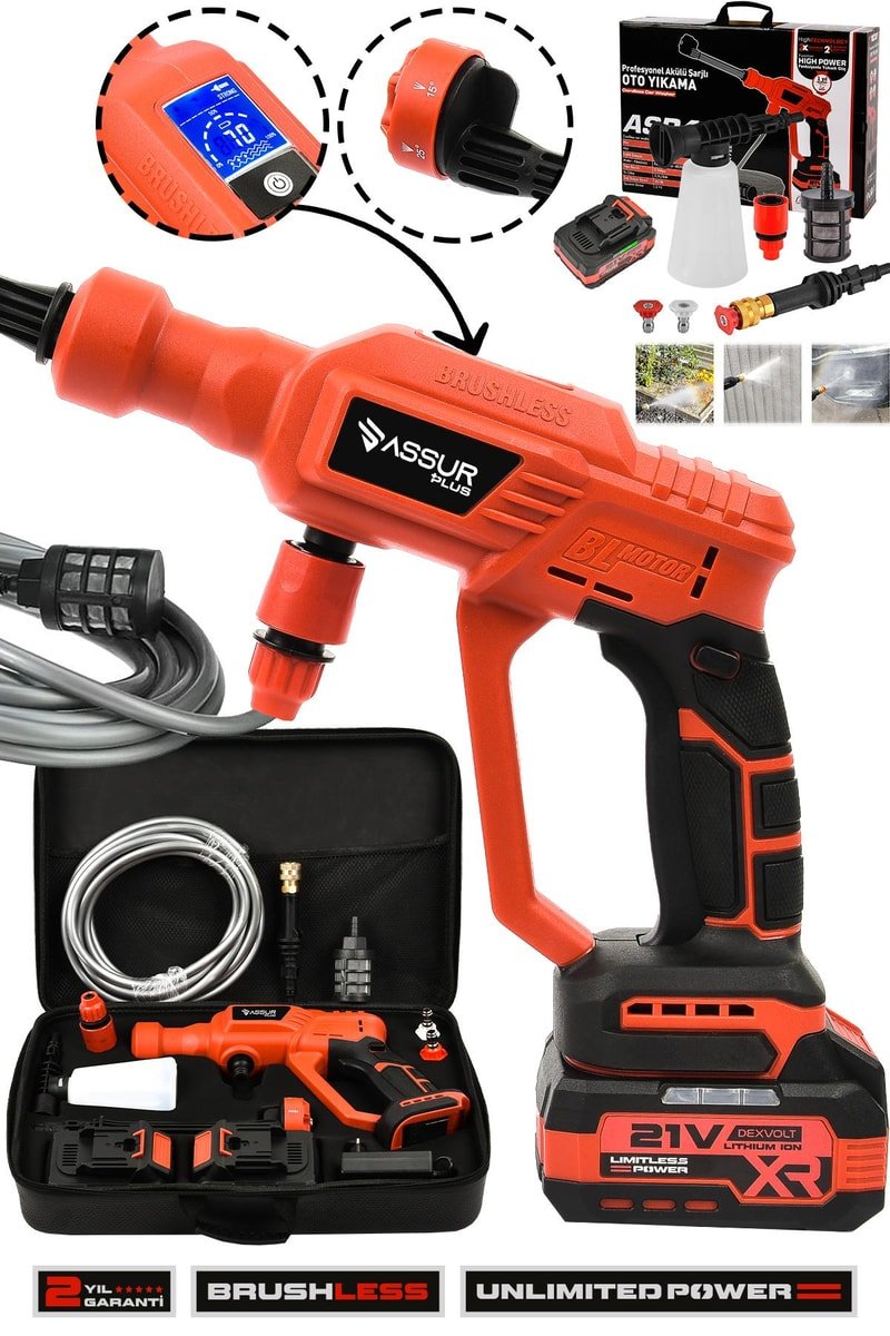 Assur Plus 21V Kömürsüz Motor Yüksek Basınçlı Akülü Oto Araba Yıkama Makinesi Şarjlı
            
            
                (ASR433-01-48)