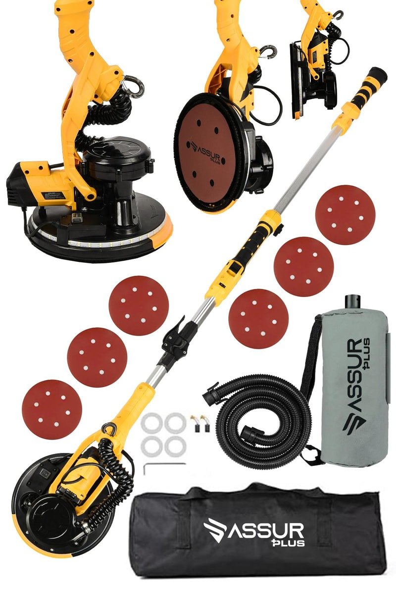 Assur Plus 850W Alçıpan Duvar Zımpara Makinası 360° Ledli Toz Emmeli
            
            
                (ASR414-01-52)