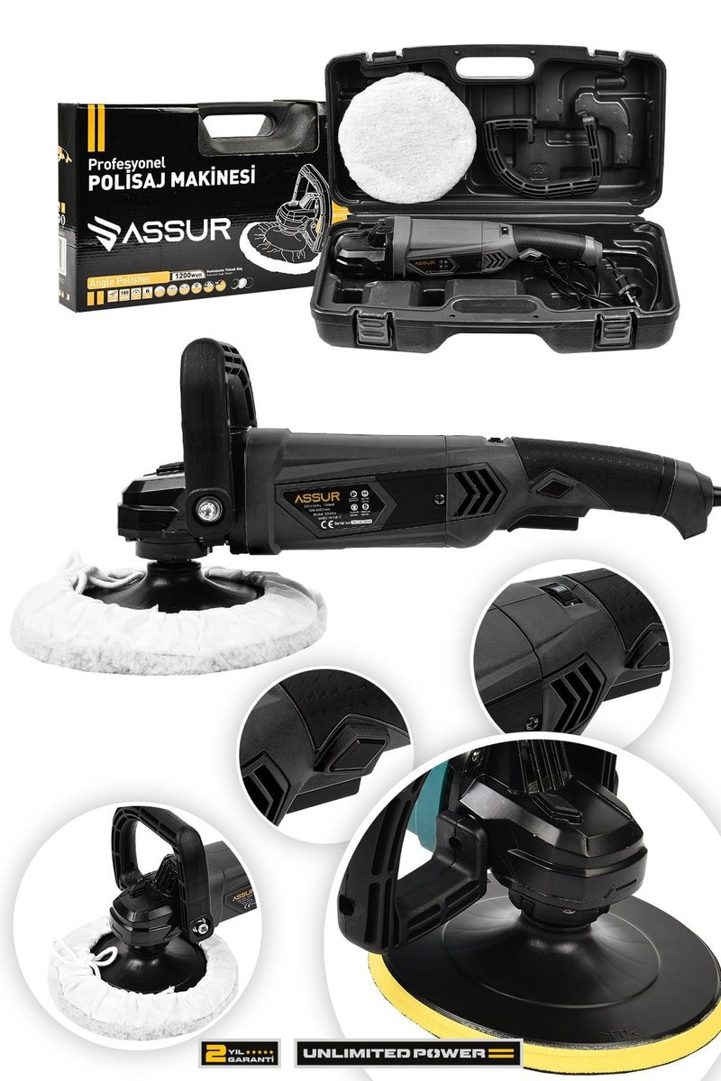 Assur Pro 1200W Polisaj Makinesi Devir Ayarlı 6 Kademeli 180mm Pasta Cila
            
            
                (ASR408-02-16)