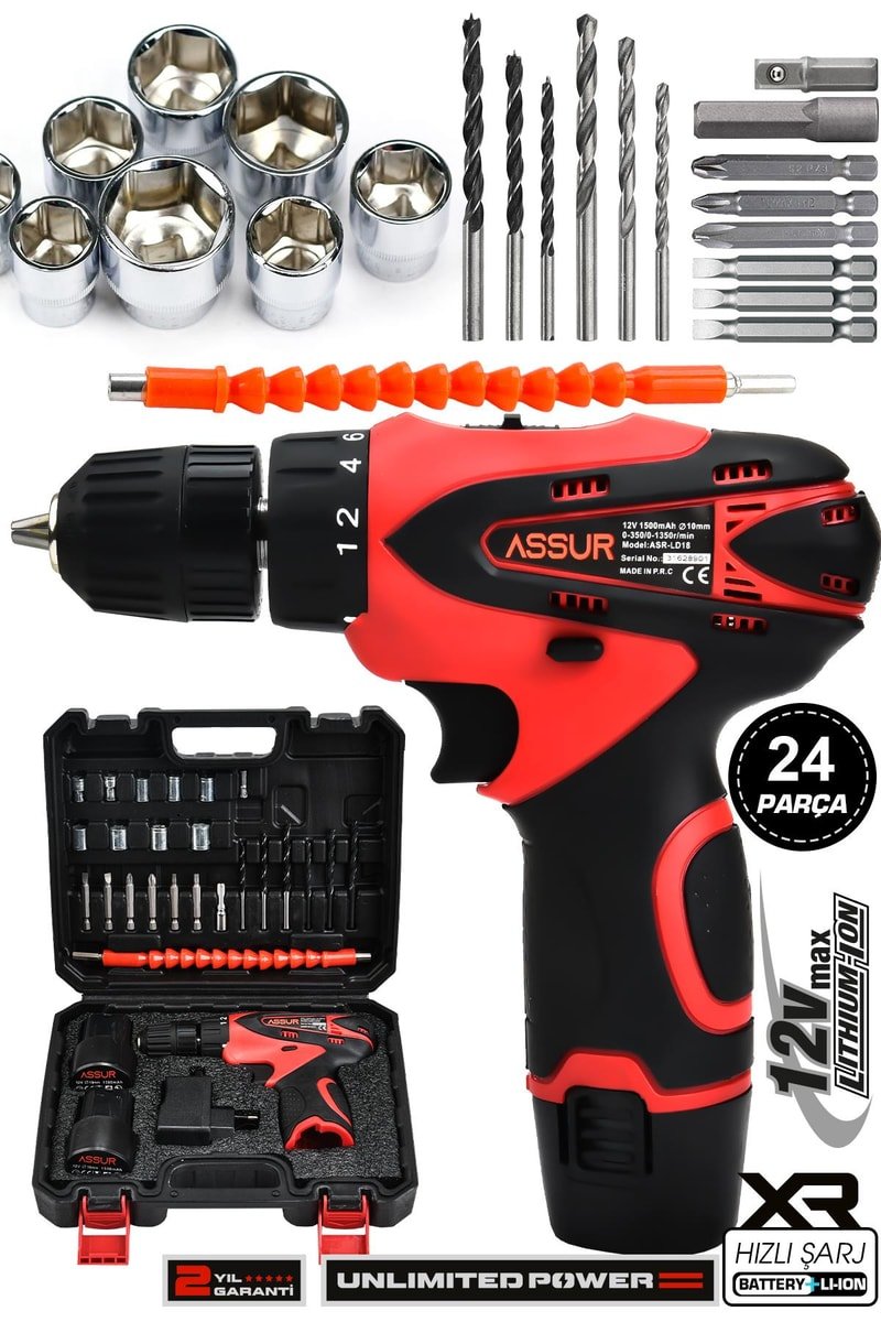 Assur Pro 12V Çift Akülü Vidalama Şarjlı Matkap
            
            
                (ASR060-02-02-01)