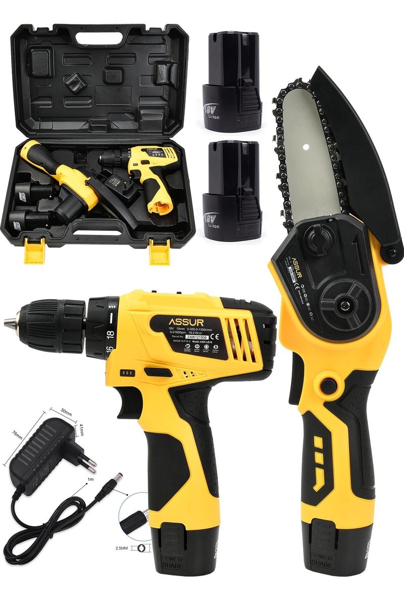 Assur Profesyonel 18V Çift Akülü Vidalama & Ağaç Odun Dal Budama Testeresi 2'li Set
            
            
                (ASR1016-02-2)