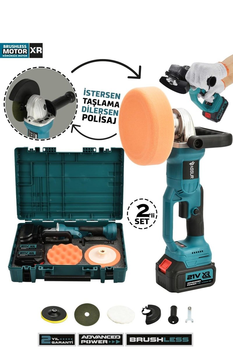 Assur Profesyonel 21V Çift Akü 125 Mm Taşlama & 150 Mm Polisaj Makinesi Set
            
            
                (ASR1003-02-07)