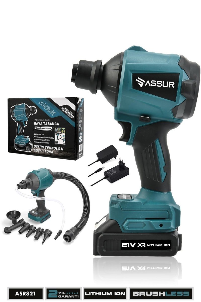 Assur Profesyonel 21V Çift Akü Hava Üfleme Şarjlı Hava Pompası
            
            
                (ASR821-02-49)